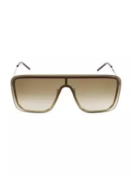 Солнцезащитные очки-маски New Wave 99MM Saint Laurent, золотой