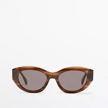 Солнцезащитные очки Massimo Dutti Brown Oval, коричневый