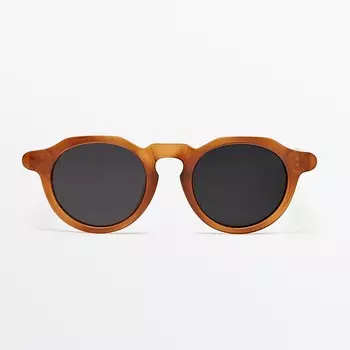 Солнцезащитные очки Massimo Dutti Oval, коричневый