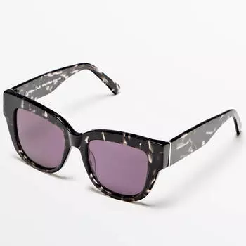 Солнцезащитные очки Massimo Dutti Oversize Tortoiseshell, черный/белый