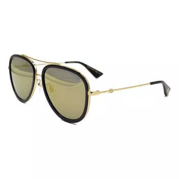 Солнцезащитные очки men's metallic side small bee series business travel version lens aviator gold color Gucci, золотой