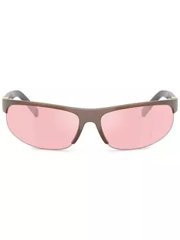 Солнцезащитные очки Miu Miu Eyewear в овальной оправе, коричневый