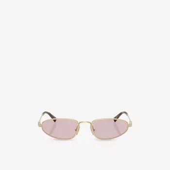 Солнцезащитные очки Miu Miu овальные, золотой