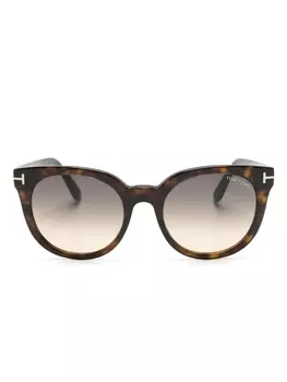 Солнцезащитные очки Moira в круглой оправе TOM FORD Eyewear, коричневый