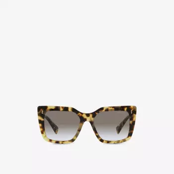 Солнцезащитные очки MU02WS в квадратной оправе из ацетата и металла Miu Miu, коричневый