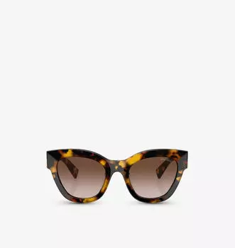 Солнцезащитные очки Mu 01ys в квадратной оправе из ацетата Miu Miu, коричневый