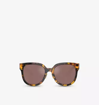 Солнцезащитные очки Mu 01zs в квадратной оправе из ацетата Miu Miu, коричневый