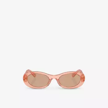 Солнцезащитные очки Mu 06zs в овальной оправе из ацетата Miu Miu, розовый