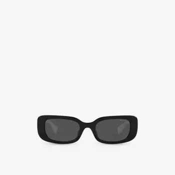 Солнцезащитные очки MU 08YS с затемненными линзами в прямоугольной оправе из ацетата ацетата Miu Miu, черный