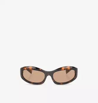 Солнцезащитные очки Mu 14zs с нестандартной оправой из ацетата Miu Miu, коричневый