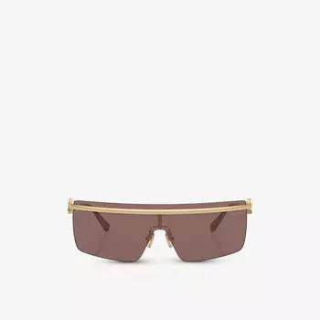 Солнцезащитные очки mu 50zs в металлической неправильной оправе Miu Miu, желтый