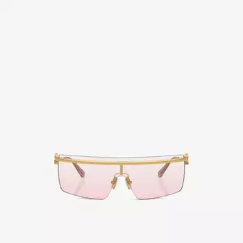 Солнцезащитные очки Mu 50zs в металлической оправе нестандартной формы Miu Miu, золотой