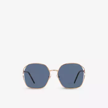 Солнцезащитные очки MU 52WS в металлической квадратной оправе Miu Miu, желтый