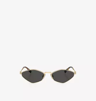 Солнцезащитные очки Mu 56zs неправильной формы из металла Miu Miu, золотой