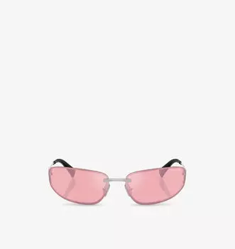 Солнцезащитные очки Mu a50s в овальной оправе из металла Miu Miu, серебряный