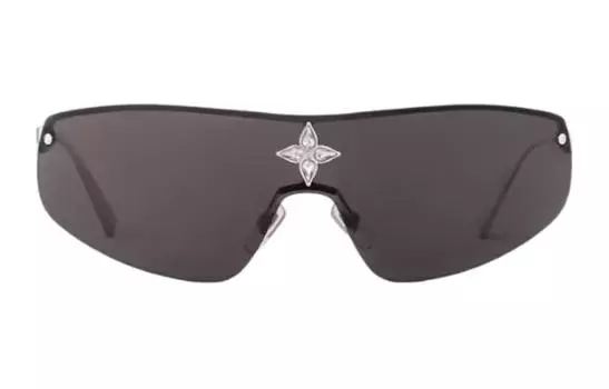 Солнцезащитные очки мужские Louis Vuitton без оправы, черный / серебряный