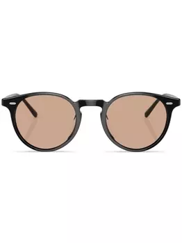 Солнцезащитные очки N.02 в круглой оправе Oliver Peoples, черные