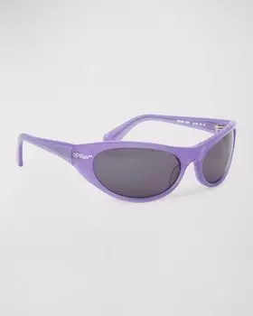 Солнцезащитные очки Napoli с логотипом из ацетата на запахе Off-White, цвет Purple