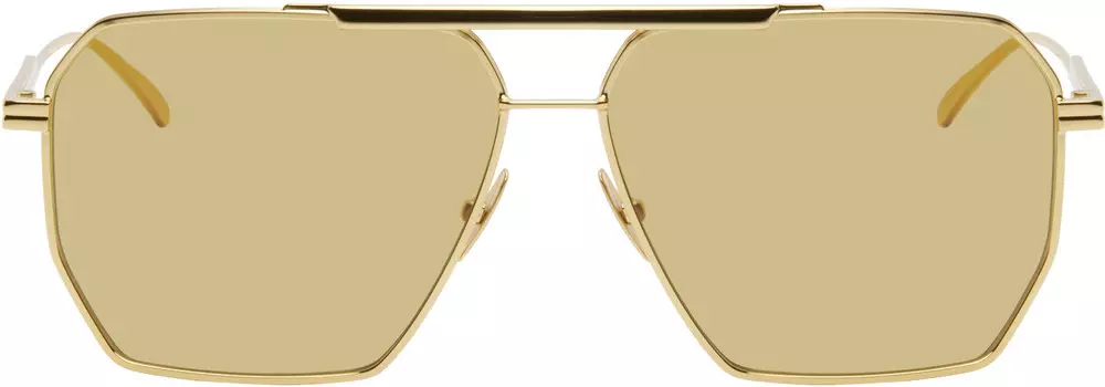 Солнцезащитные очки Navigator Minimalist Gold Light Ribbon Metal Bottega Veneta