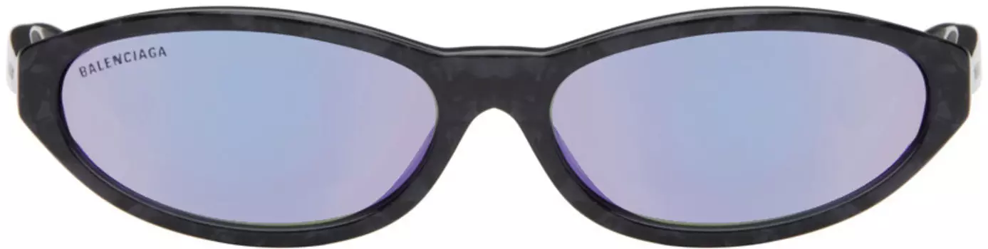 Солнцезащитные очки Neo Round Oval черного и фиолетового цветов Balenciaga