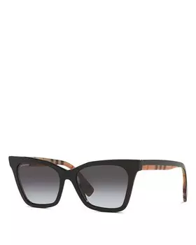 Солнцезащитные очки нестандартной формы в клетку Vintage Check, 53 мм Burberry, цвет Black