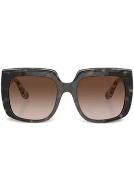Солнцезащитные очки New Print в массивной оправе Dolce & Gabbana Eyewear, коричневый