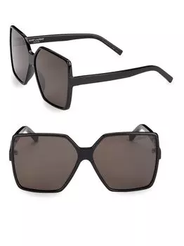 Солнцезащитные очки New Wave Betty Square 63MM Saint Laurent, черный