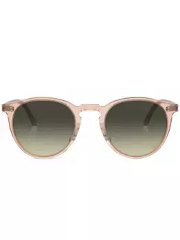Солнцезащитные очки O'Malley в круглой оправе Oliver Peoples, коричневый