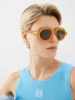 Солнцезащитные очки округлой формы из ацетата LOEWE, желтый