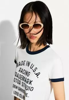 Солнцезащитные очки OVAL Bershka, бежевый