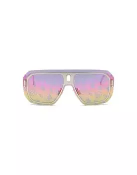 Солнцезащитные очки Oversize PLEIN ADVENTURE MASK Philipp Plein, цвет Shiny Palladium
