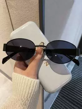 Солнцезащитные очки овальные, черный