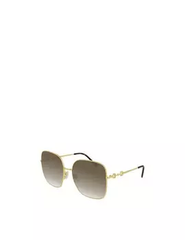 Солнцезащитные очки оверсайз GG0879S Gucci, цвет Gold, Brown