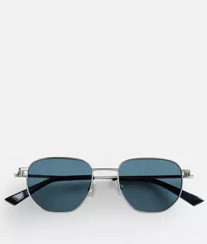 Солнцезащитные очки-пантосы Split Bottega Veneta, зеленый/серебристый