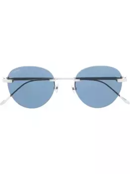Солнцезащитные очки Pasha в безободковой оправе Cartier Eyewear, серебяный