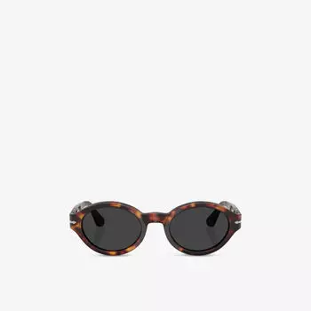 Солнцезащитные очки Persol Loris поляризованные с овальной оправой из ацетата, коричневый