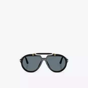 Солнцезащитные очки Persol Senna "авиаторы" поляризованные из ацетата, черный