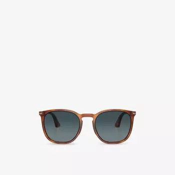 Солнцезащитные очки Persol в прямоугольной оправе из ацетата, коричневый