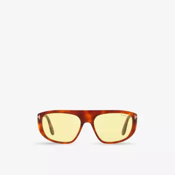 Солнцезащитные очки Pierre FT1002 в квадратной оправе из ацетата ацетата Tom Ford, коричневый