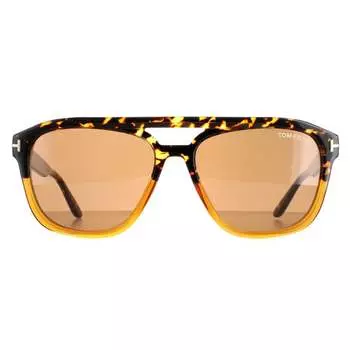 Солнцезащитные очки-пилот мужские Havana Gerrard FT0776 Tom Ford, коричневый