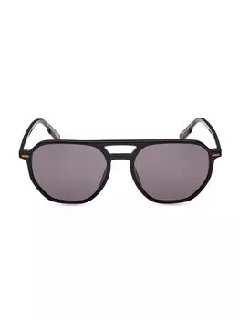 Солнцезащитные очки-пилоты 55 мм ZEGNA, черный