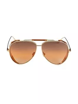 Солнцезащитные очки-пилоты 62MM Tom Ford, бежевый