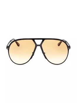Солнцезащитные очки-пилоты 64MM Tom Ford, черный