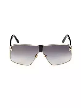 Солнцезащитные очки-пилоты 66MM Tom Ford, цвет Smoke