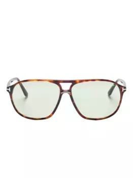 Солнцезащитные очки-пилоты Bruce черепаховой расцветки TOM FORD Eyewear, коричневый