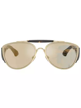 Солнцезащитные очки-пилоты черепаховой расцветки Burberry Eyewear, золотой