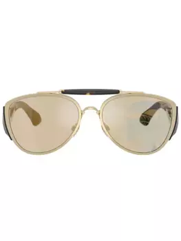 Солнцезащитные очки-пилоты черепаховой расцветки Burberry Eyewear, золотой