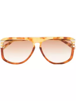 Солнцезащитные очки-пилоты черепаховой расцветки Chlo Eyewear, оранжевый