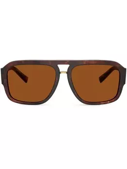 Солнцезащитные очки-пилоты DG Crossed Dolce & Gabbana Eyewear, коричневый