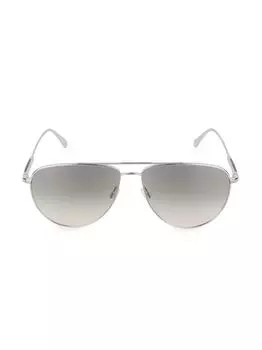 Солнцезащитные очки-пилоты Disoriano 58MM Brunello Cucinelli & Oliver Peoples, серебряный